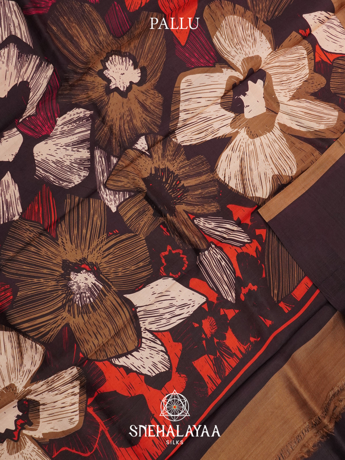 Wine  Tussar Saree