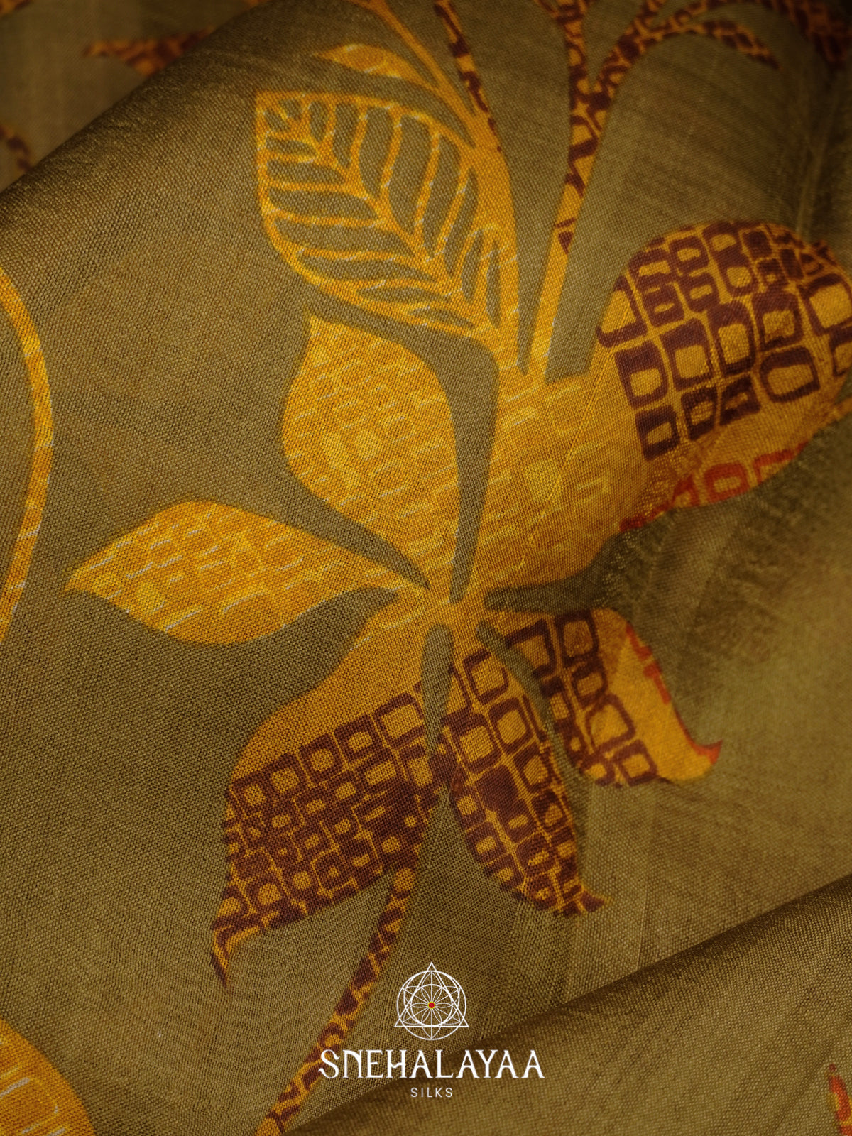 Olive    Tussar Saree