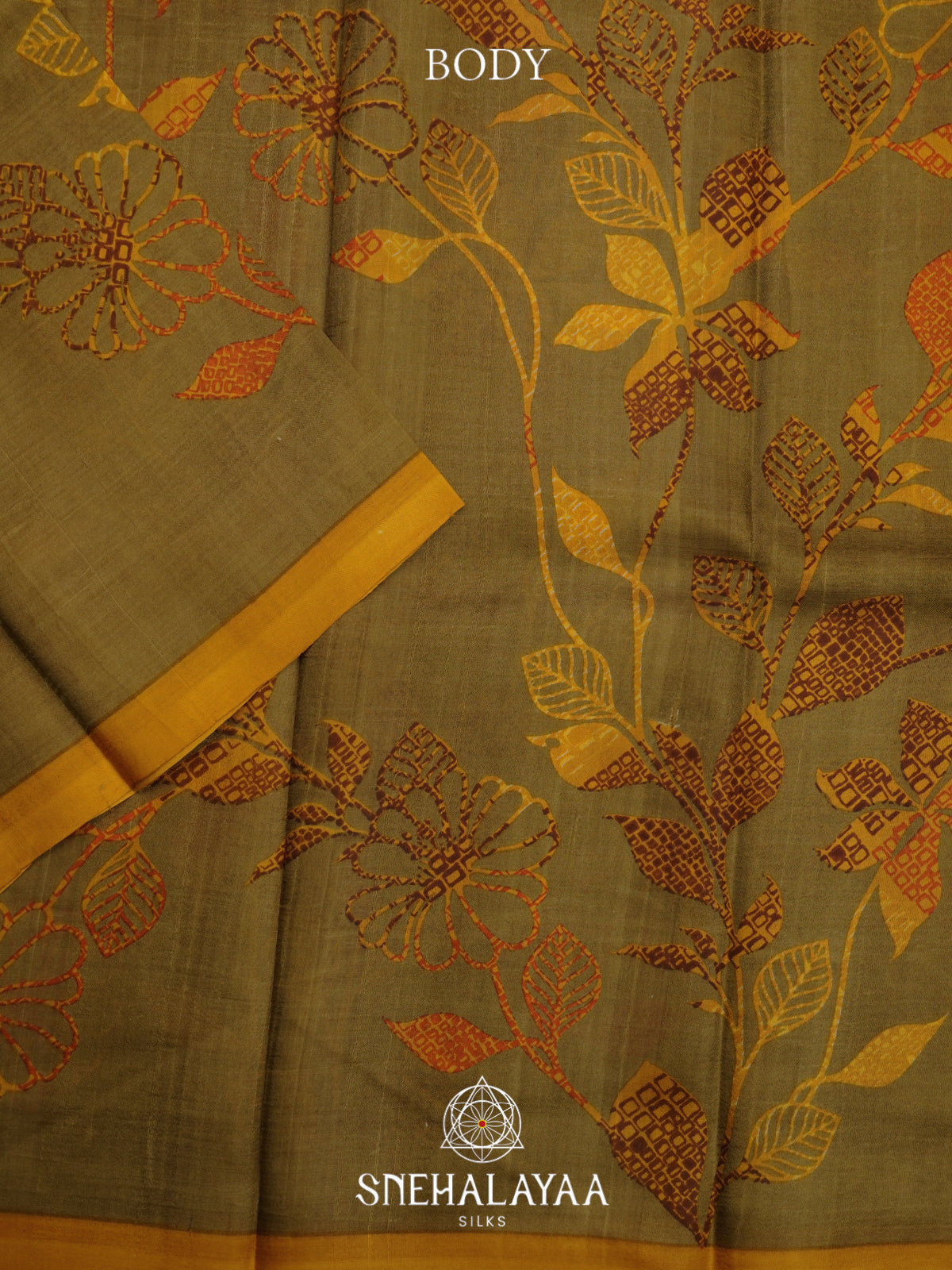 Olive    Tussar Saree
