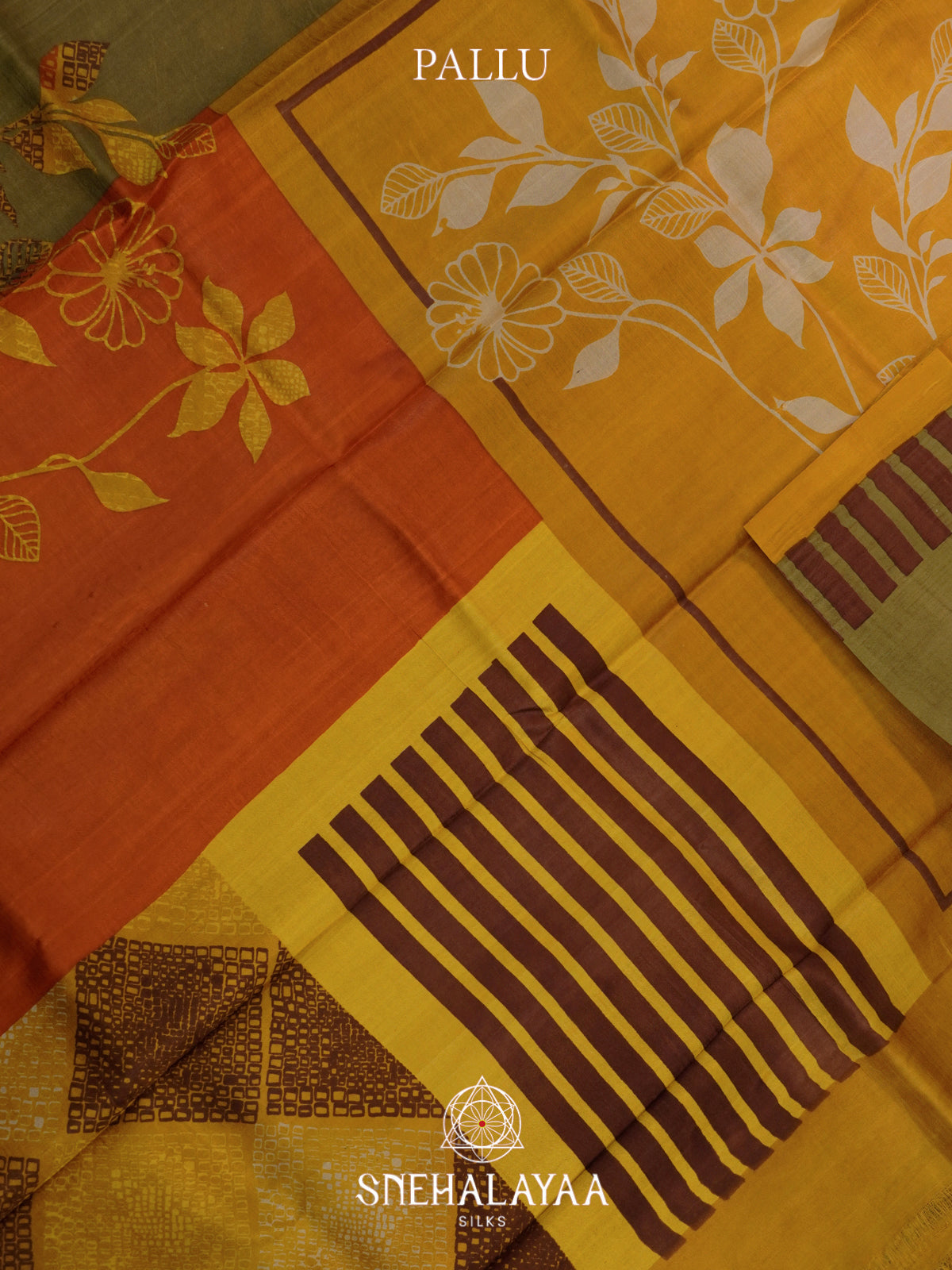 Olive    Tussar Saree