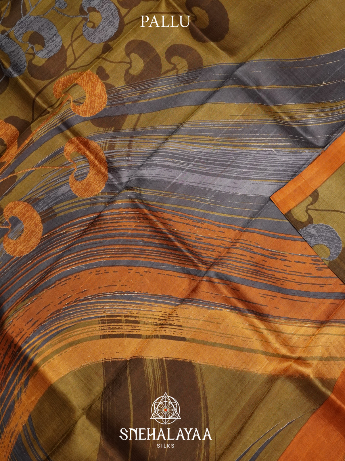 Olive Green  Tussar Saree