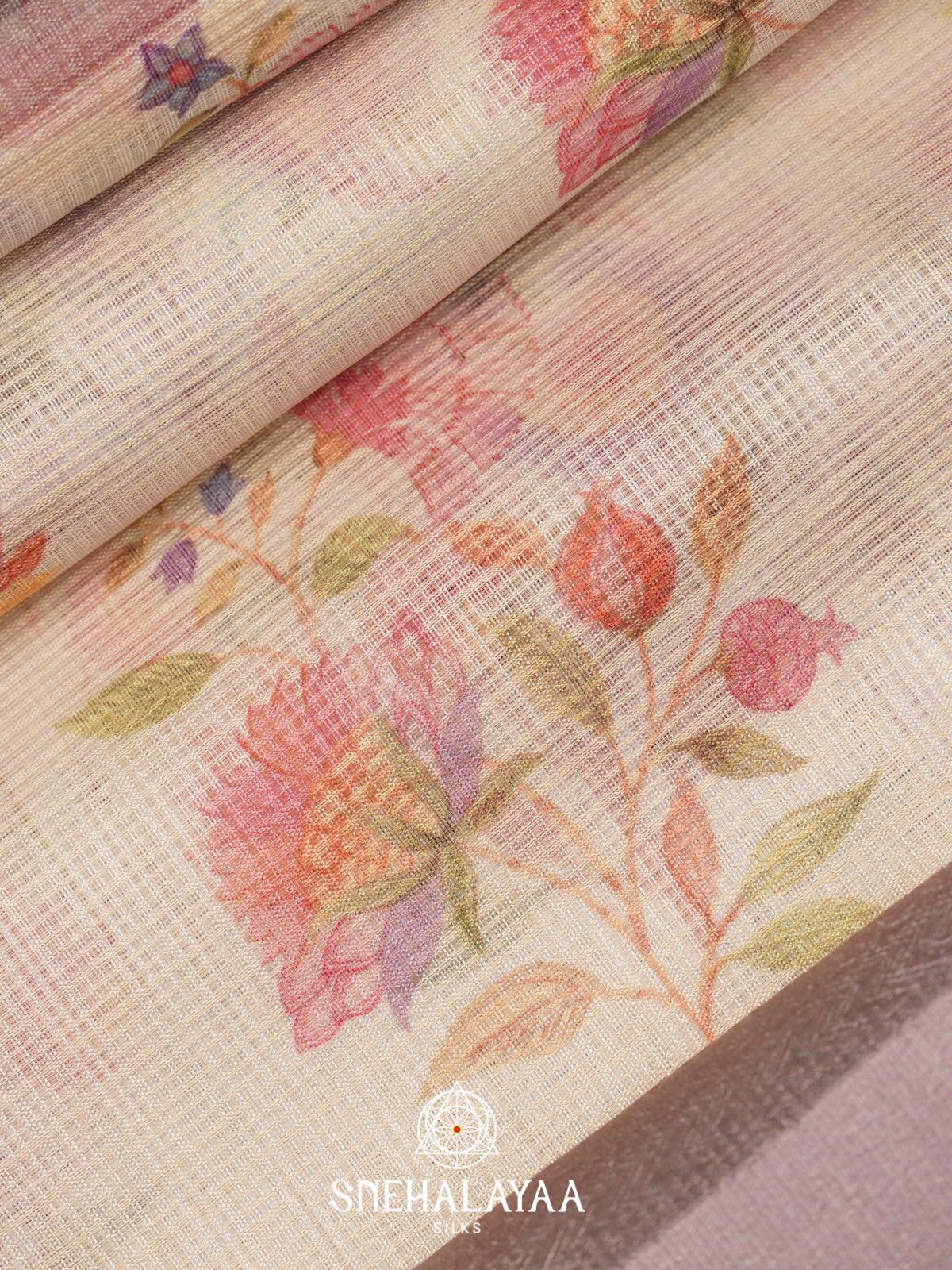 Pale Yellow With Brown Border Kota Saree