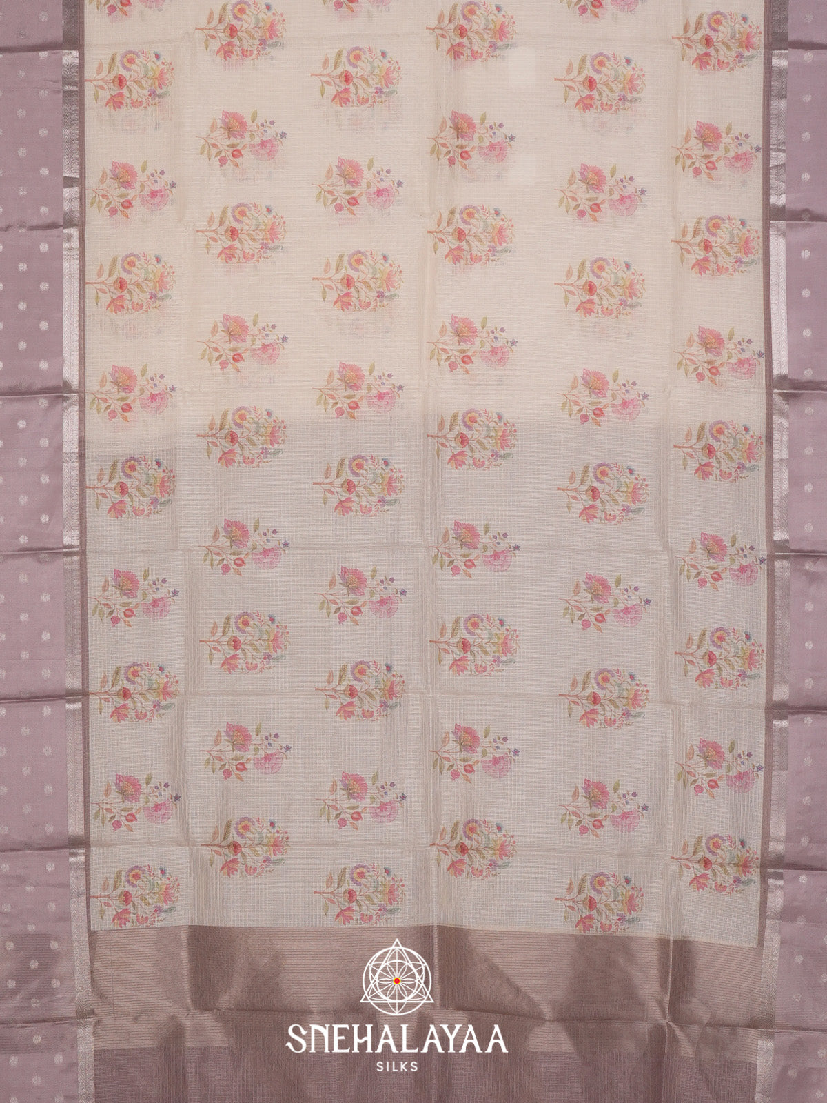 Pale Yellow With Brown Border Kota Saree