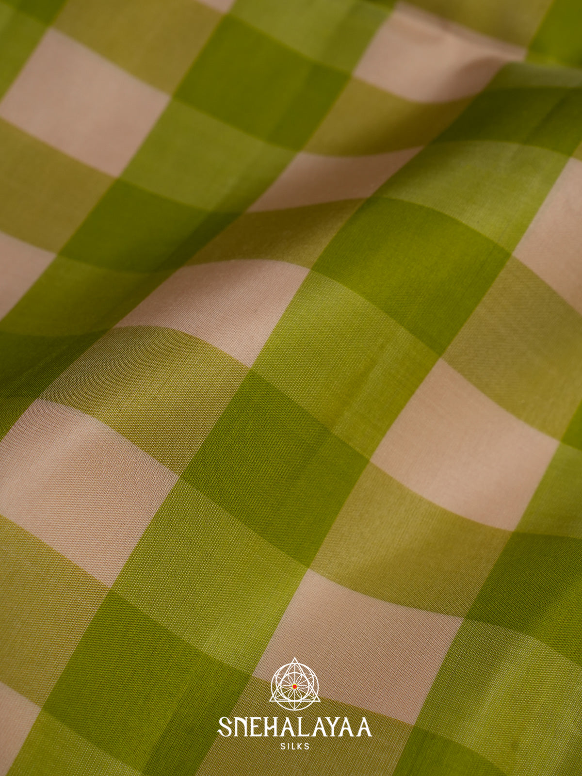 Green Checks Soft Silk Saree