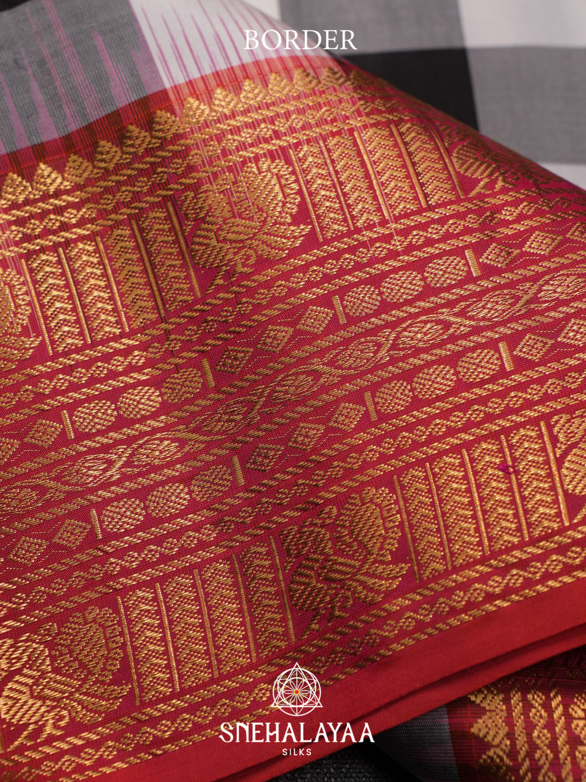 Black Checks Soft Silk Saree