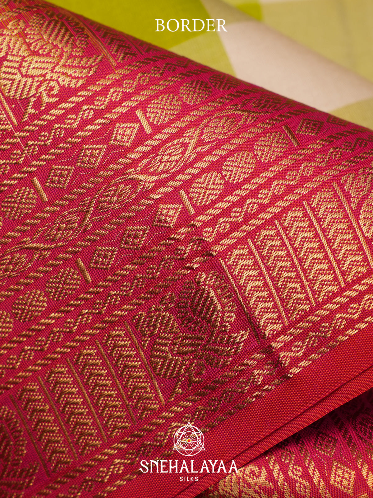 Lime Green Checks Soft Silk Saree