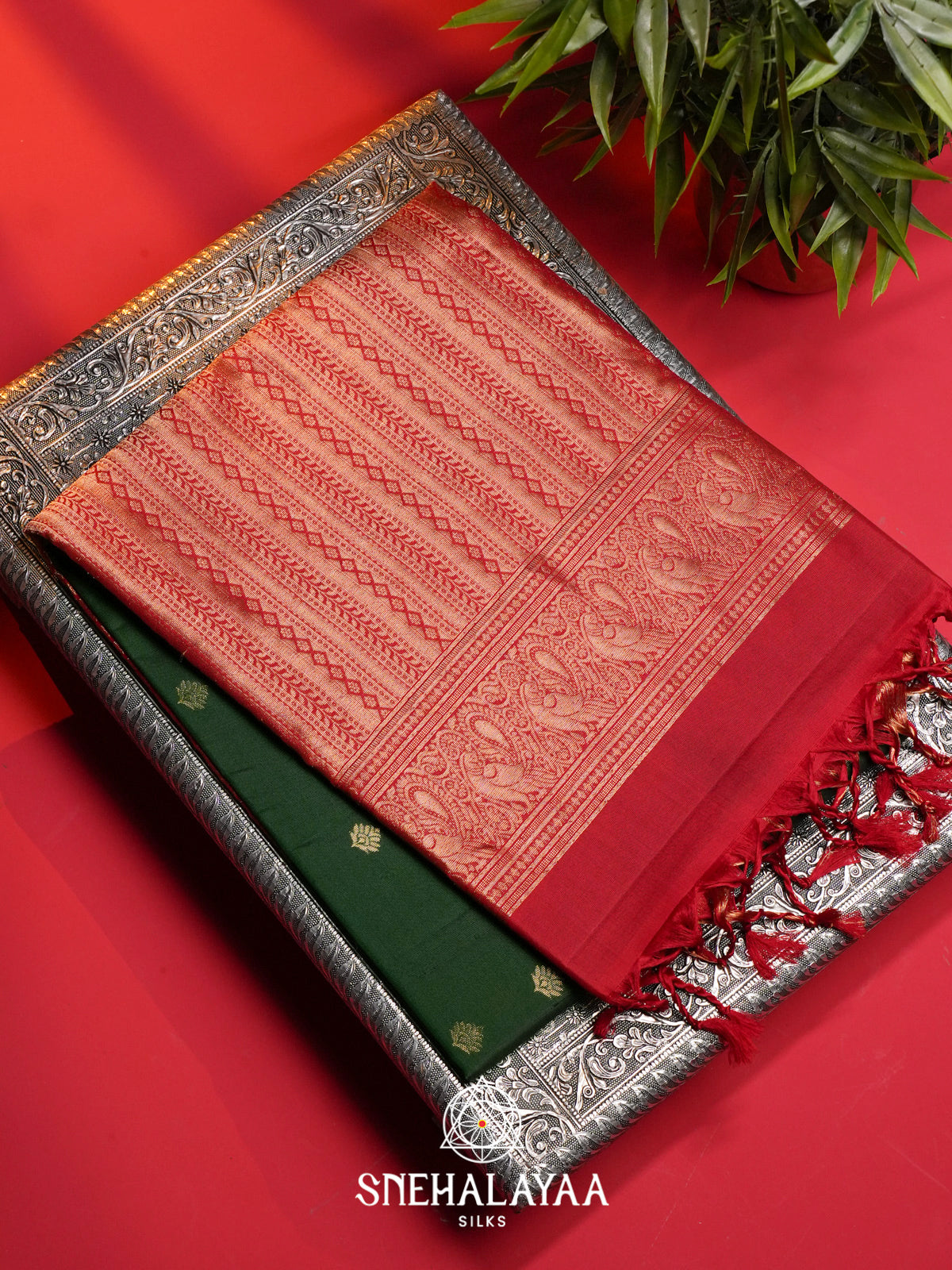 Parrot Green Soft Silk Saree