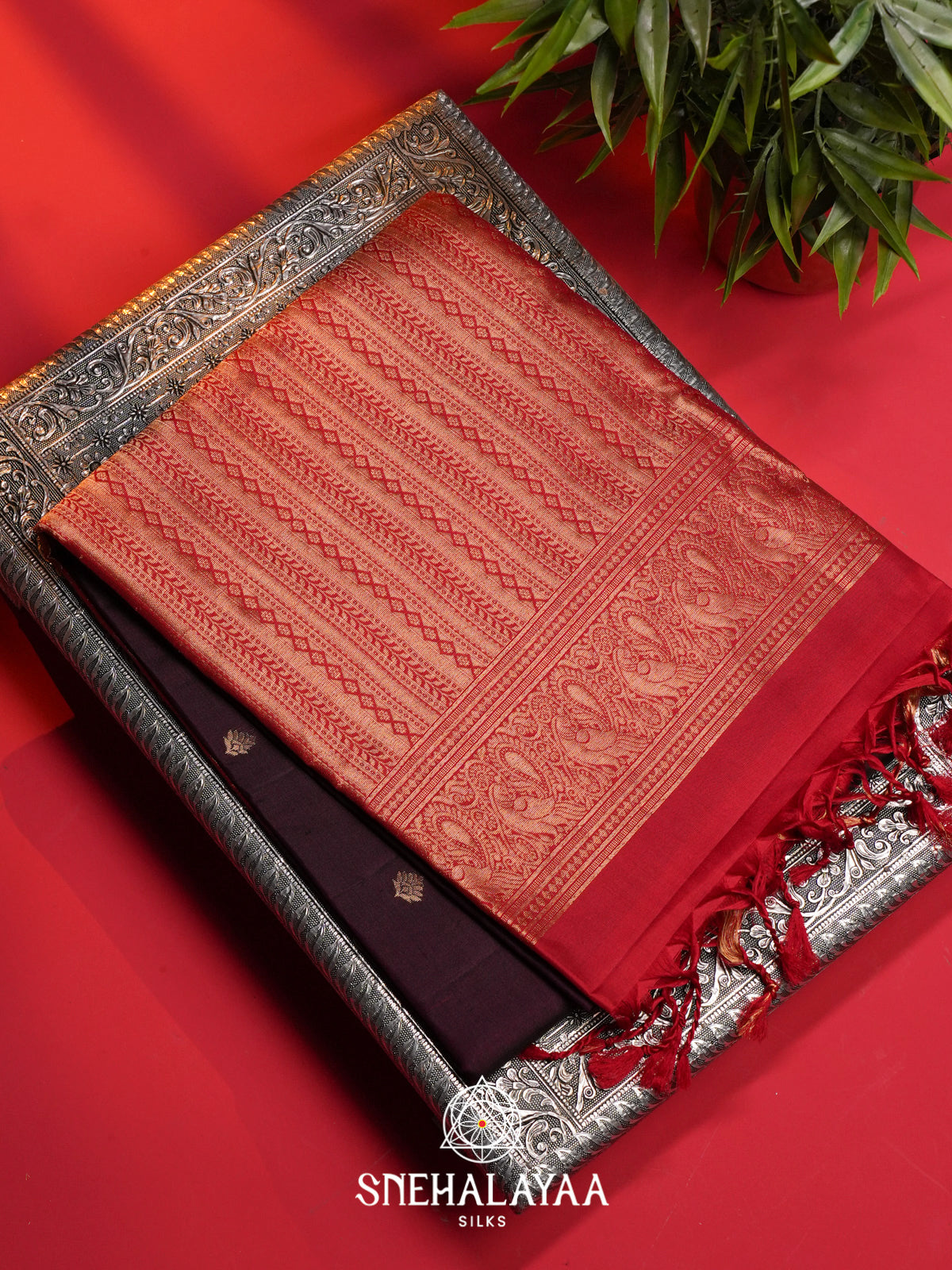 Wine Soft Silk Saree