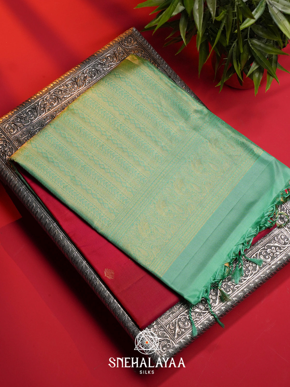 Ruby Red Soft Silk Saree