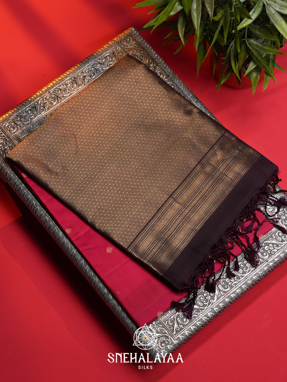 Ruby Red Soft Silk Saree