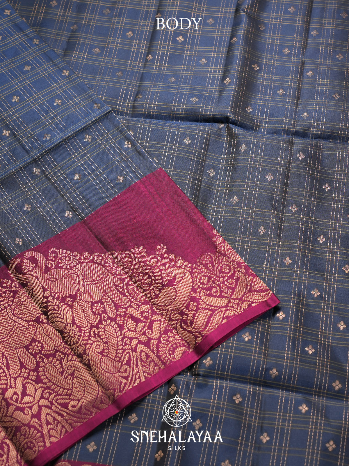 Ink Blue Soft Silk Saree