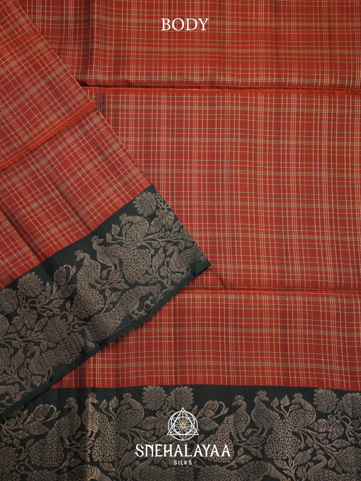 Burnt Orange Soft Silk Saree