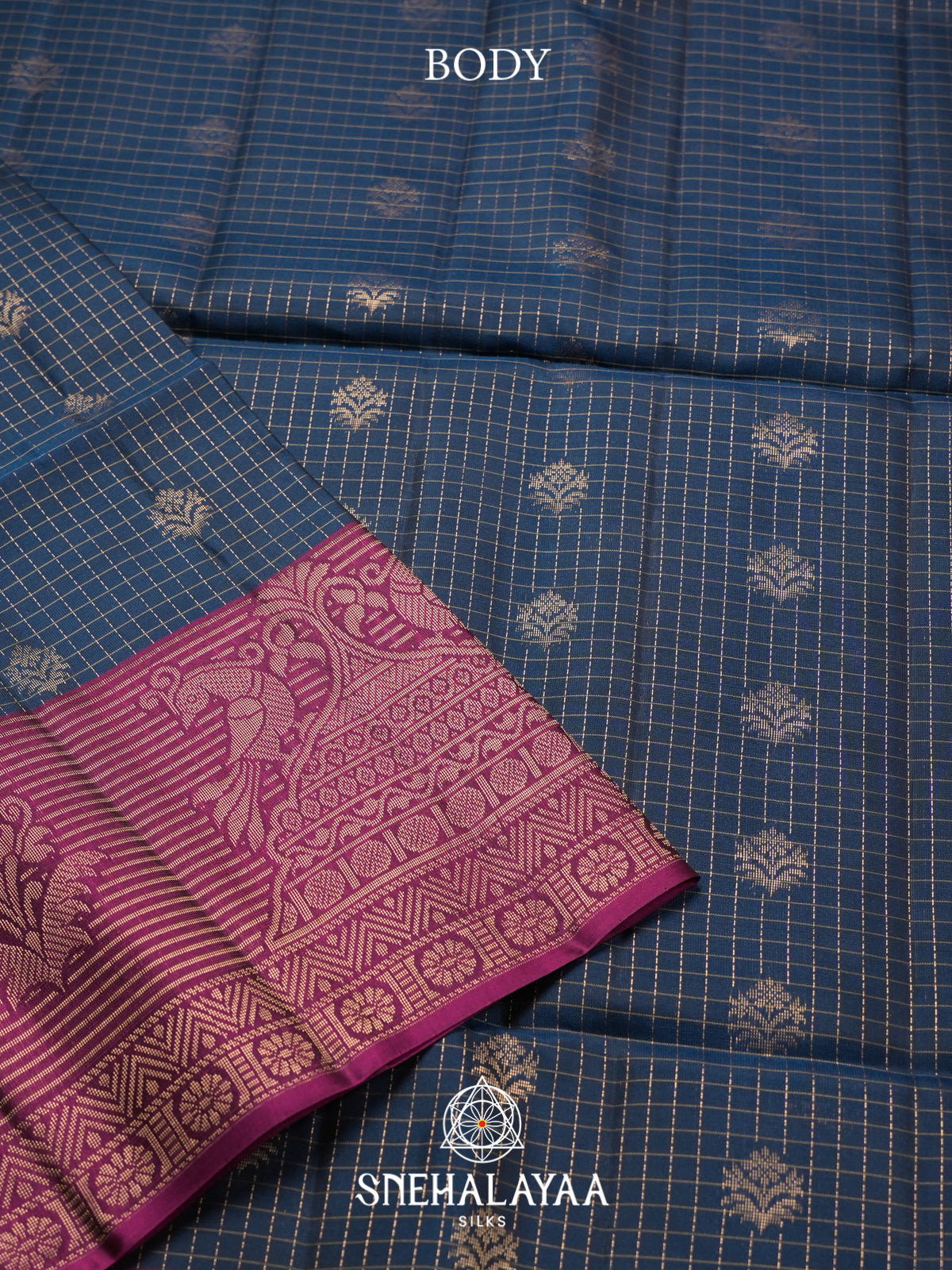 Ink Blue Soft Silk Saree