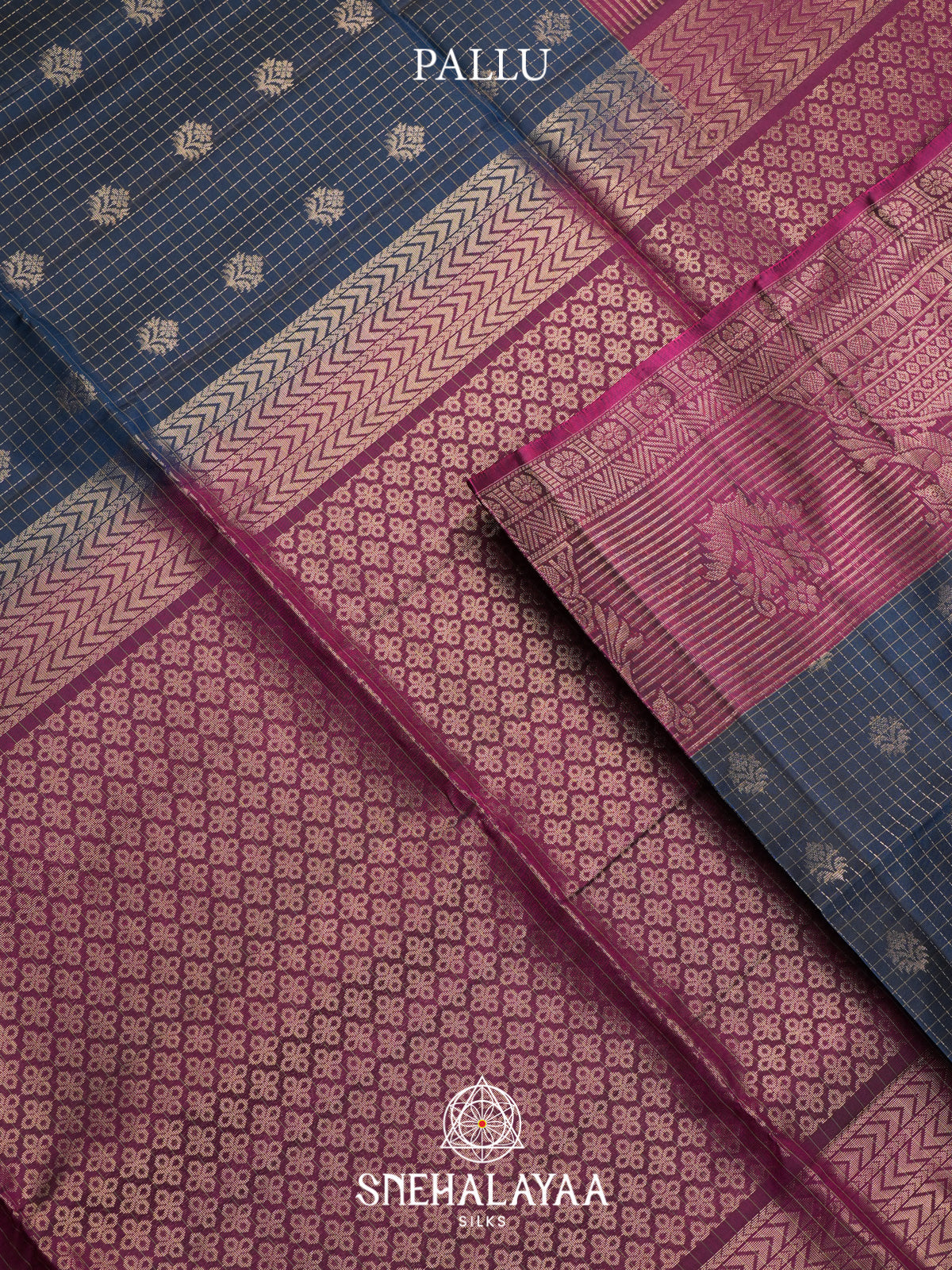 Ink Blue Soft Silk Saree