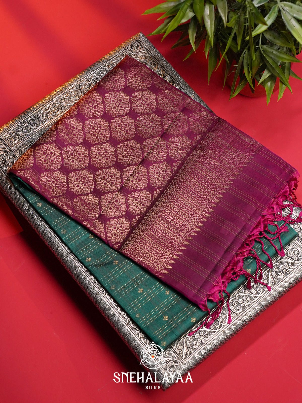 Teal Green Soft Silk Saree