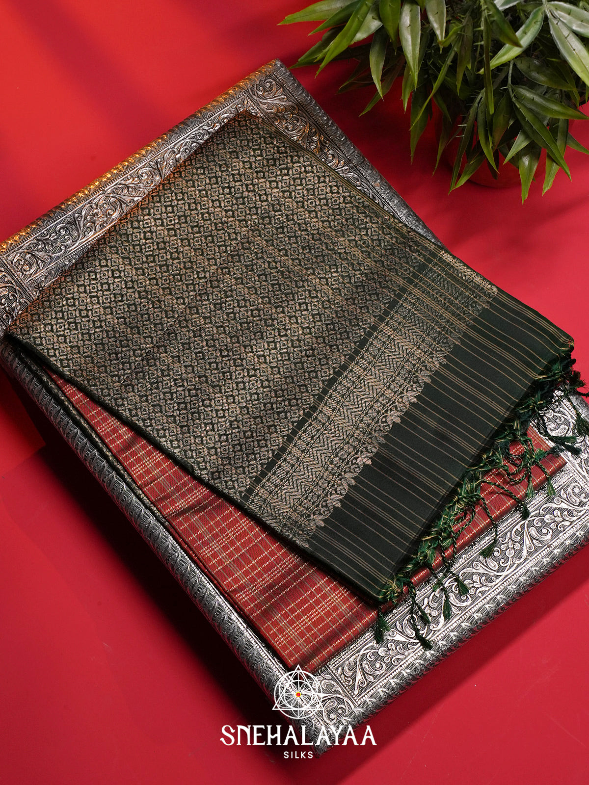Burnt Orange Soft Silk Saree