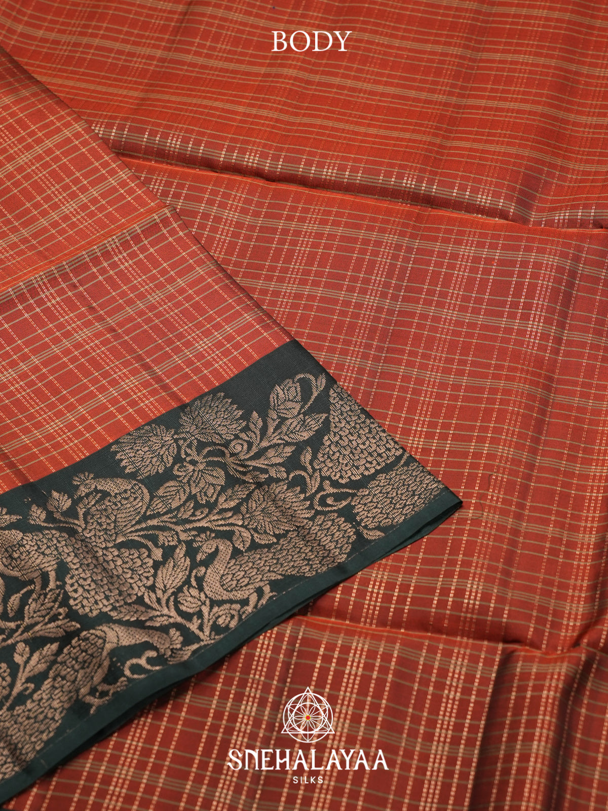 Burnt Orange Soft Silk Saree