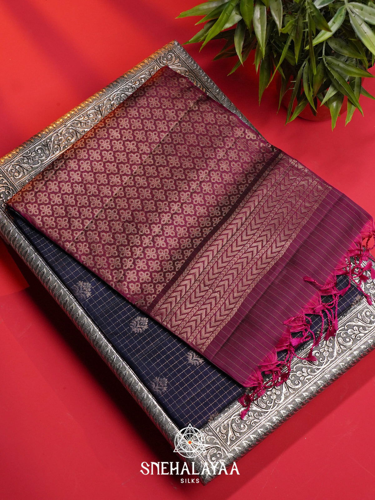 Midnight Blue Soft Silk Saree
