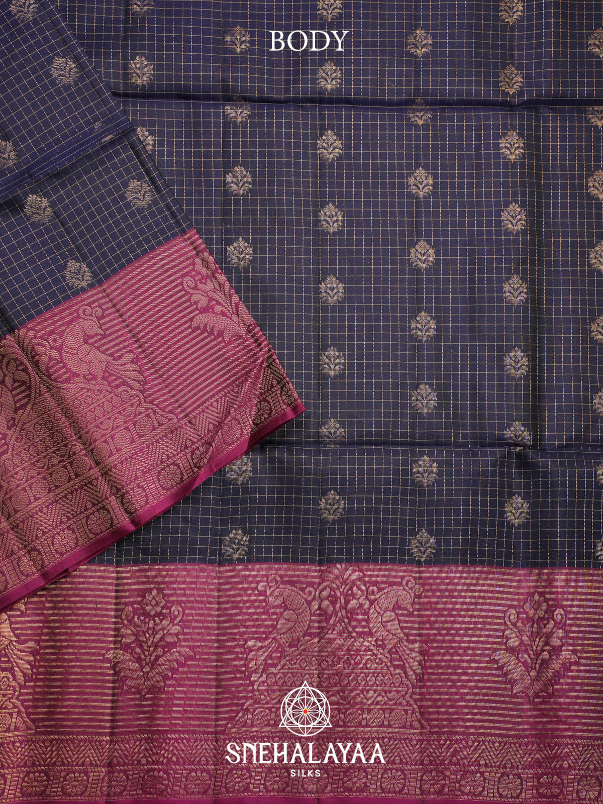 Midnight Blue Soft Silk Saree