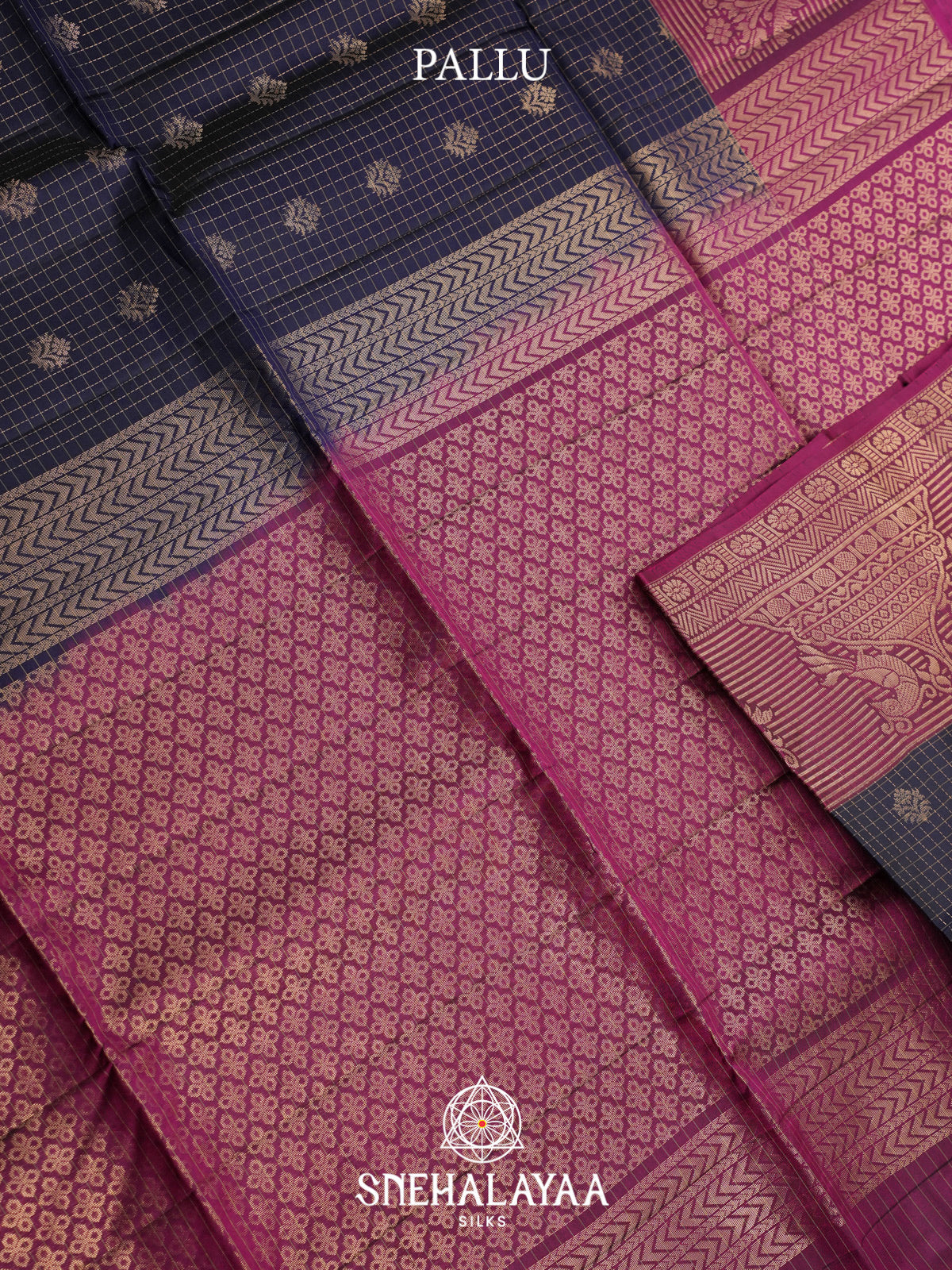 Midnight Blue Soft Silk Saree