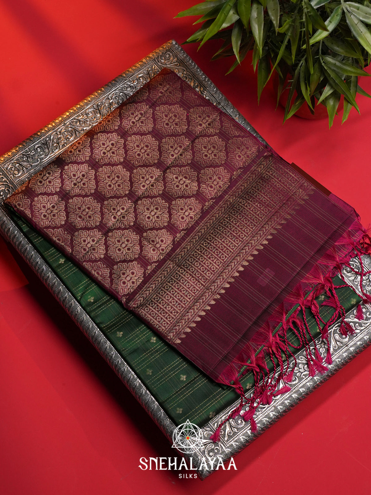 Parrot Green Soft Silk Saree