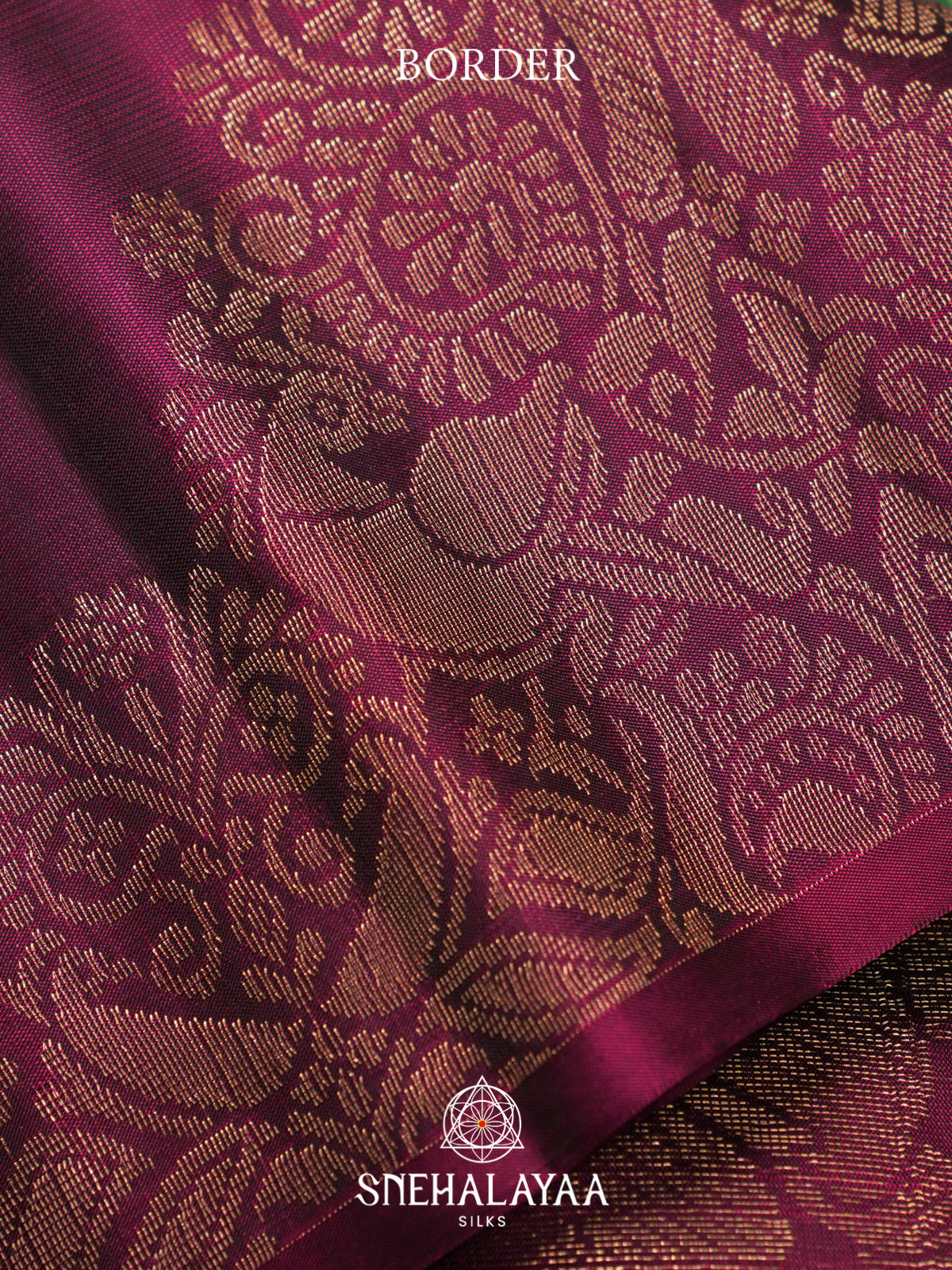 Parrot Green Soft Silk Saree