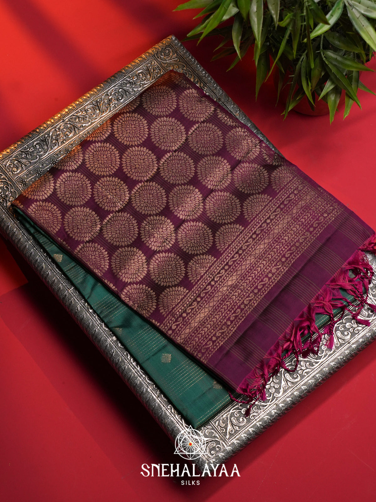 Teal Green Soft Silk Saree
