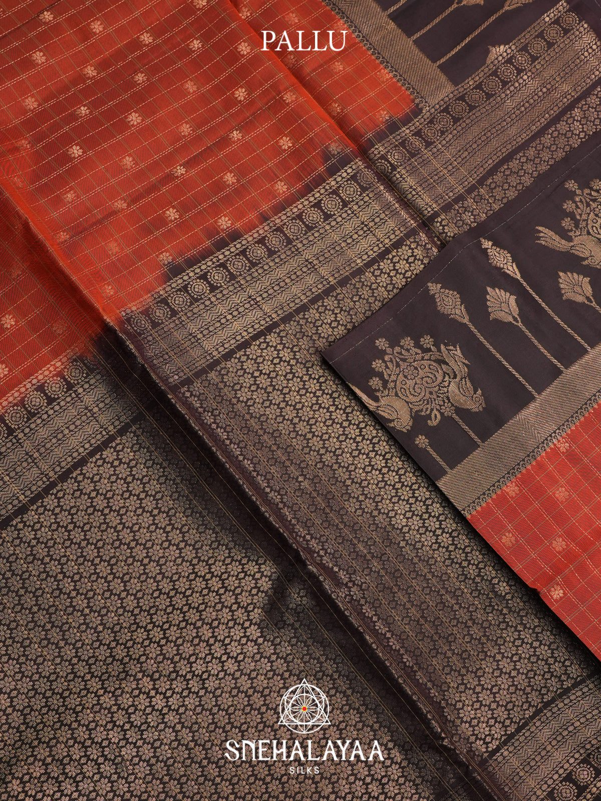 Burnt Orange Soft Silk Saree