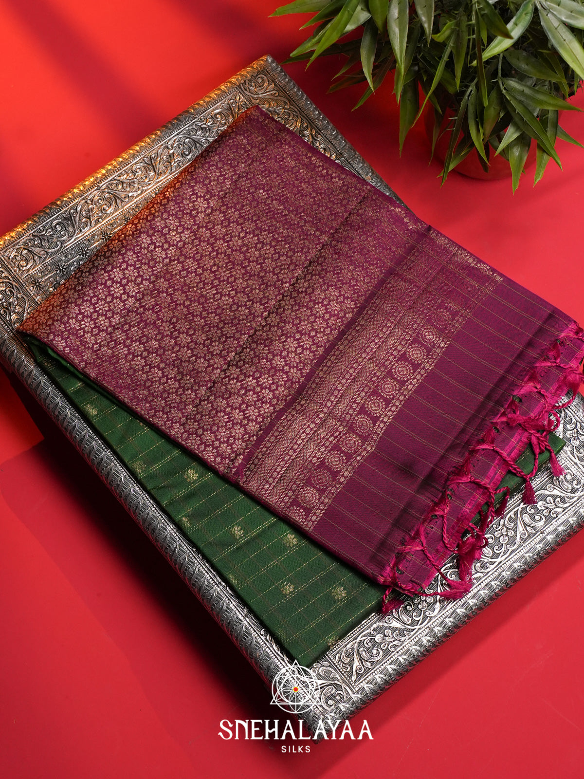 Parrot Green Soft Silk Saree
