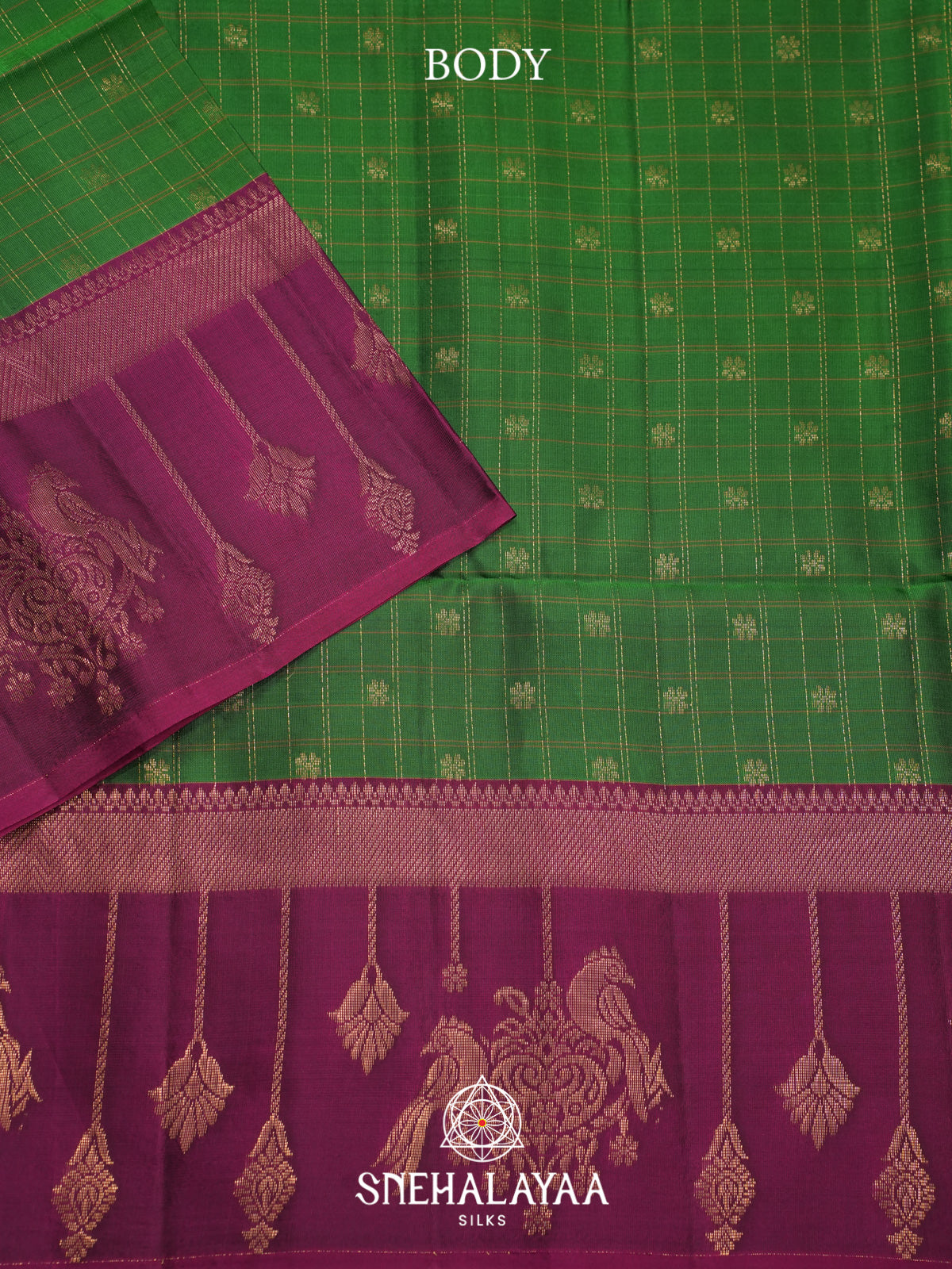 Parrot Green Soft Silk Saree