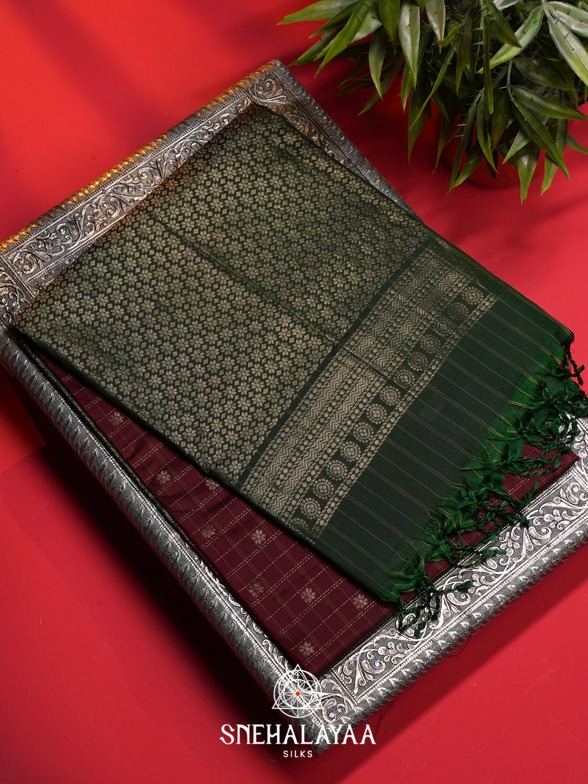 Maroon Soft Silk Saree