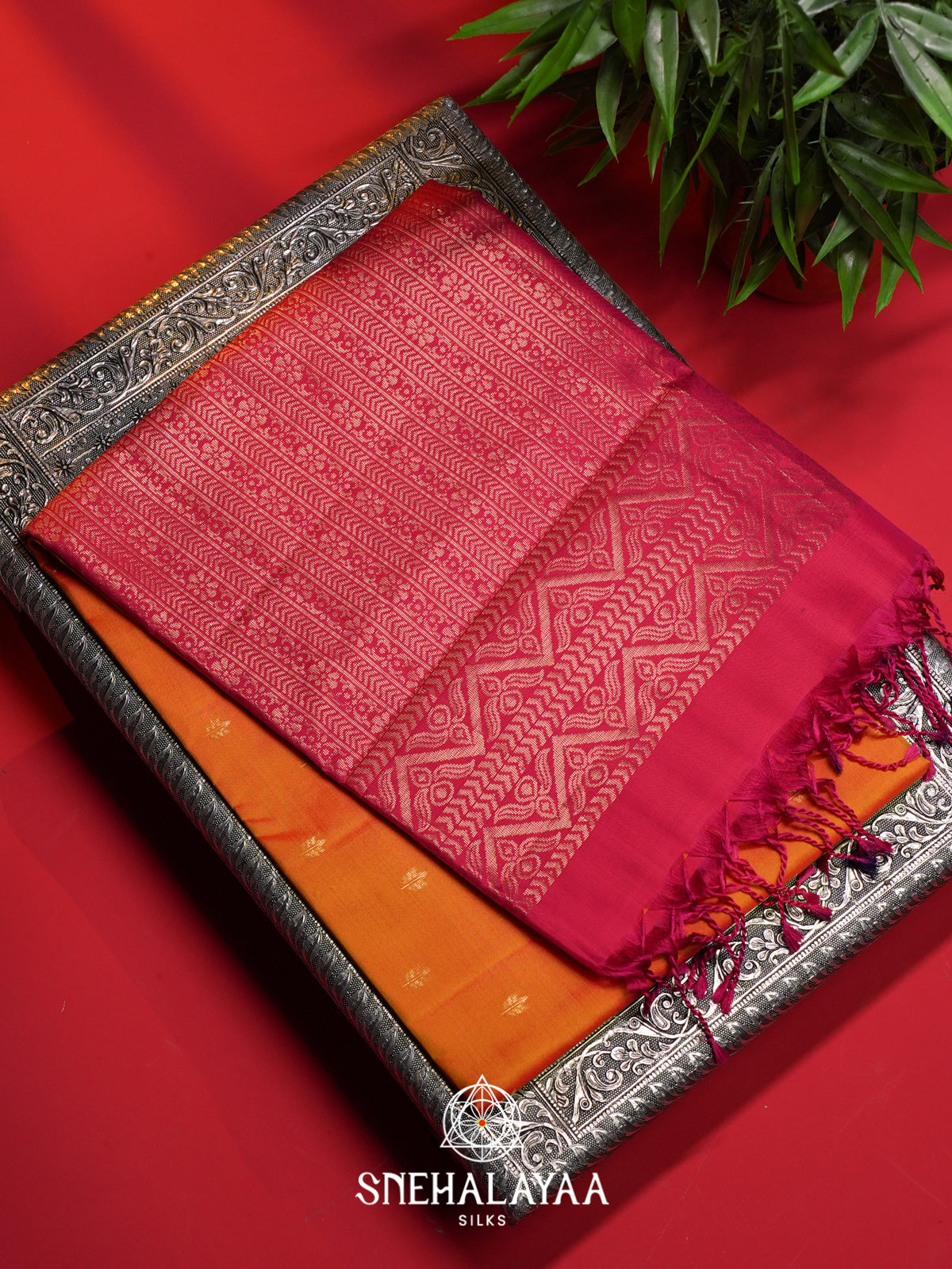 Orange Soft Silk Saree