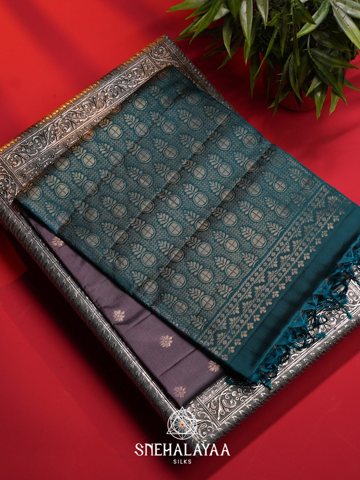 Grey Soft Silk Saree