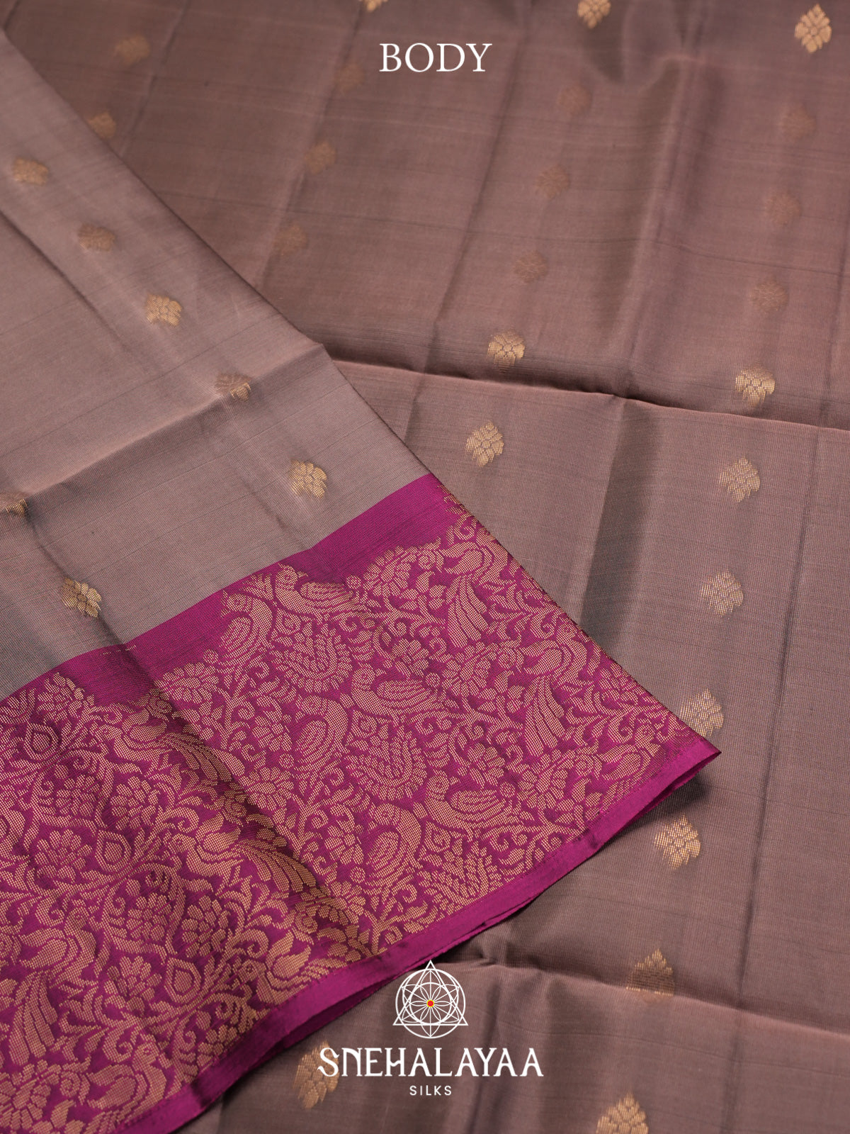 Mauve Brown Soft Silk Saree