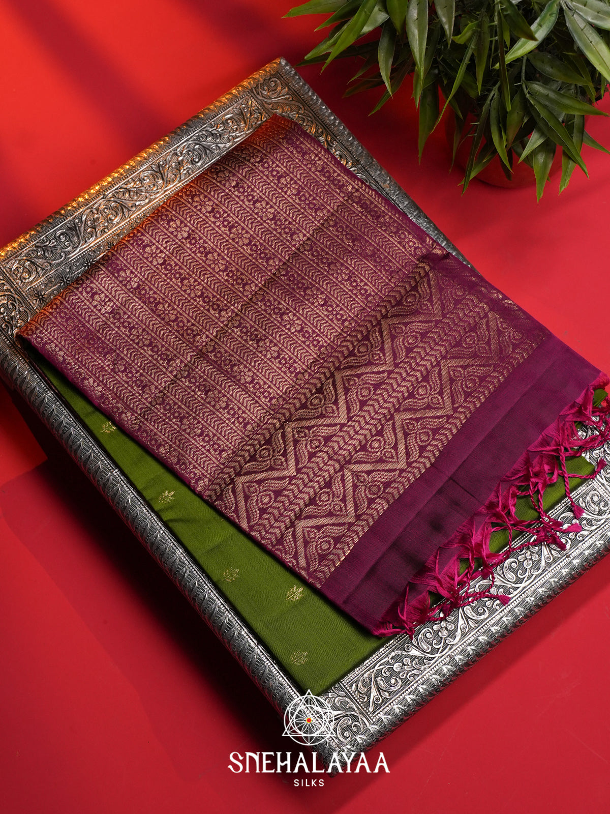 Parrot Green Soft Silk Saree