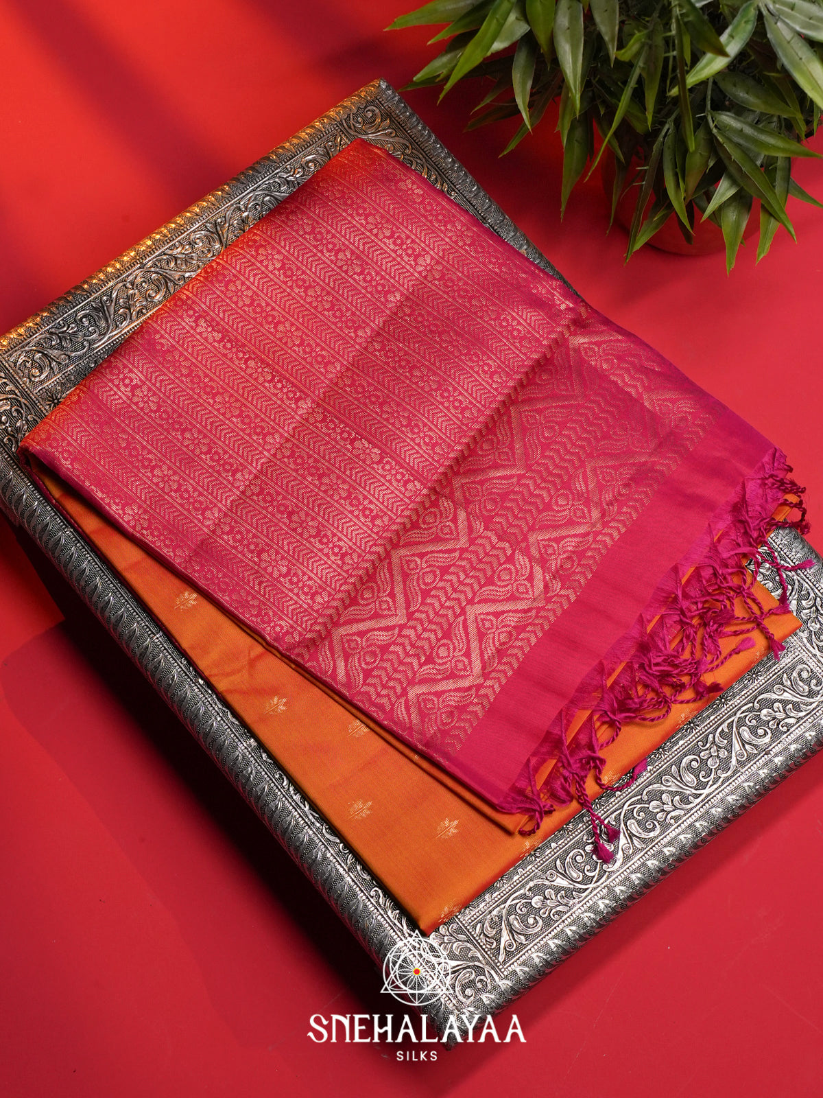 Orange Soft Silk Saree