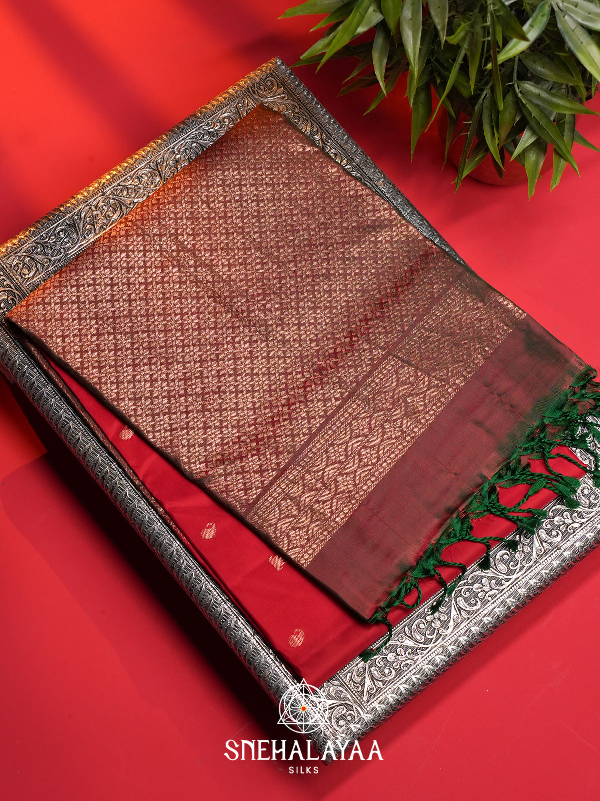 Ruby Red Soft Silk Saree