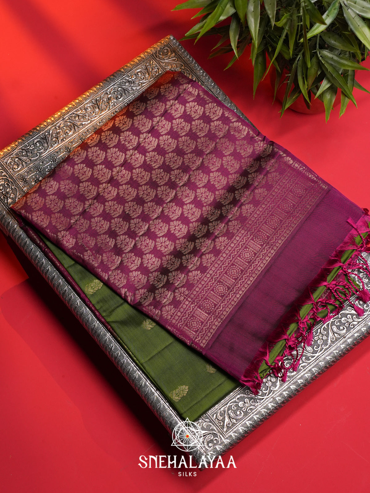 Parrot Green Soft Silk Saree