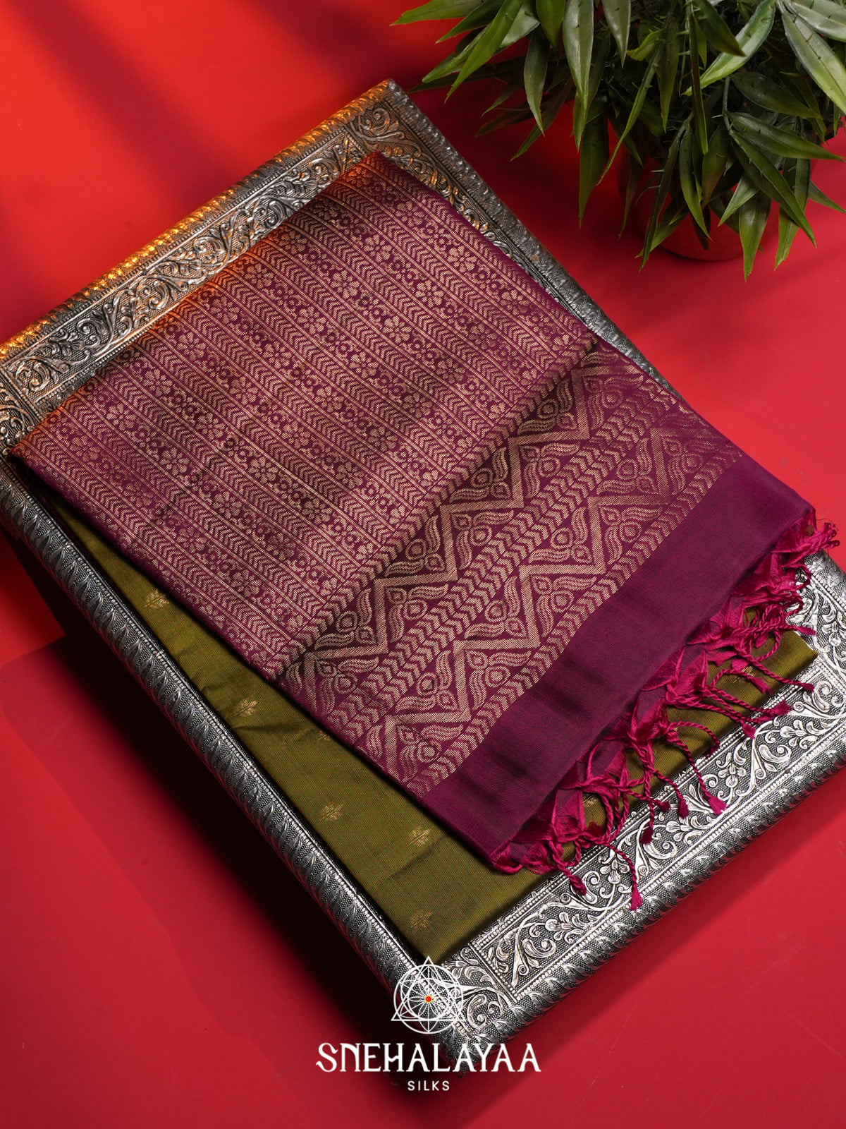 Chartreuse Green Soft Silk Saree