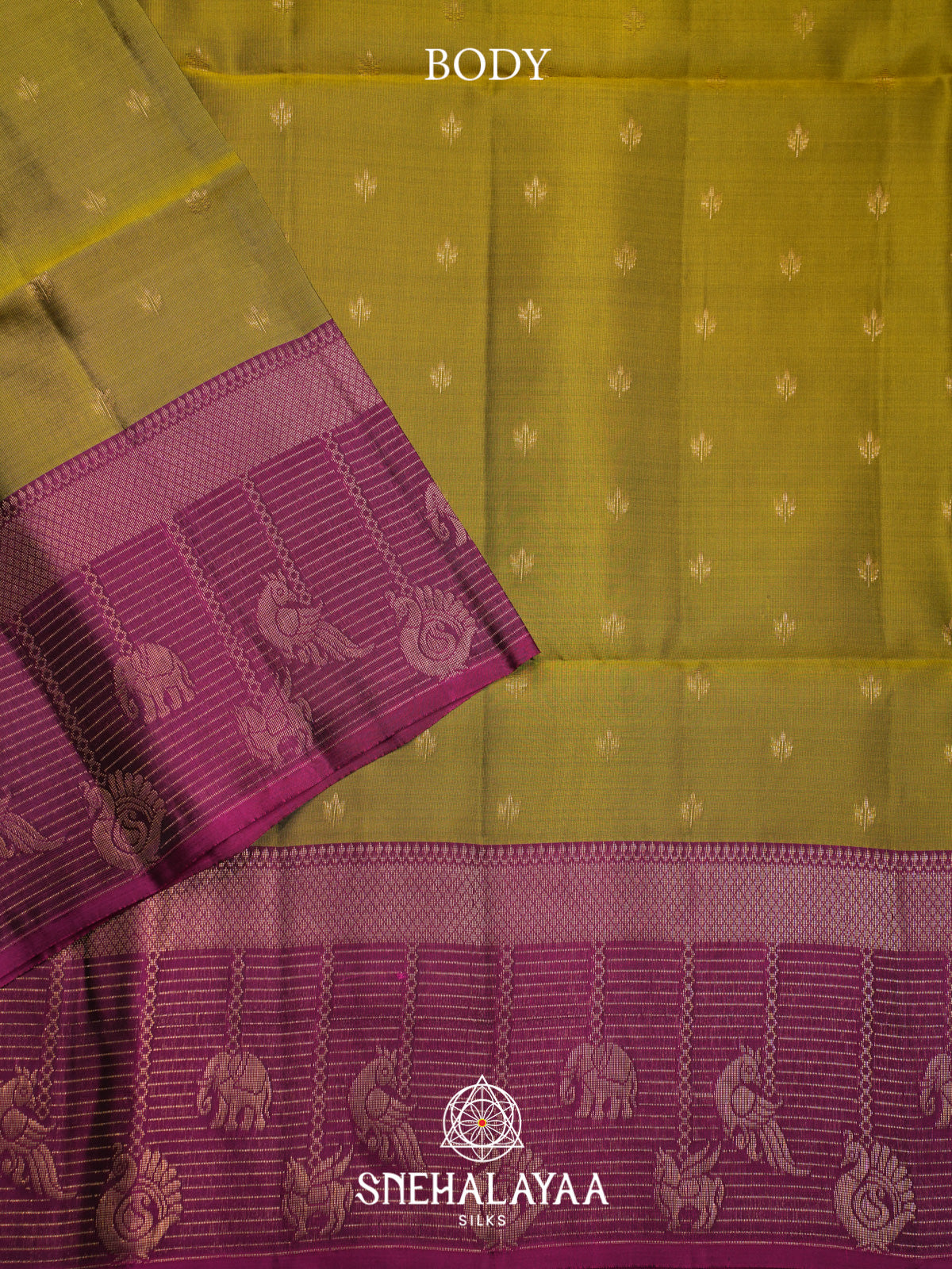 Chartreuse Green Soft Silk Saree