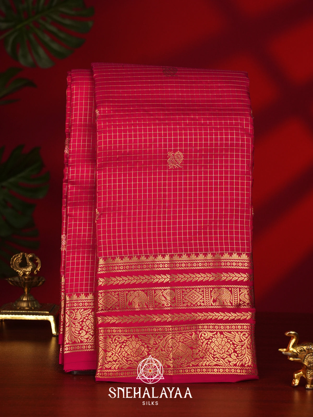 Rani Pink Kanjivaram Silk Saree