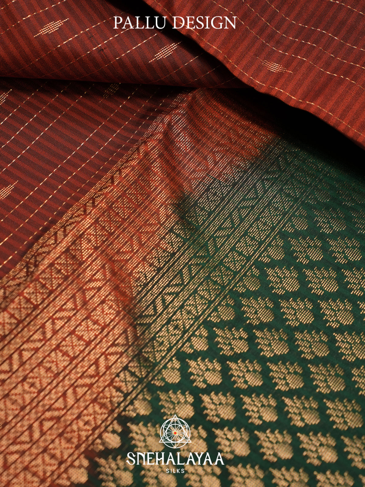 Brick Red Kanjivaram Silk Saree