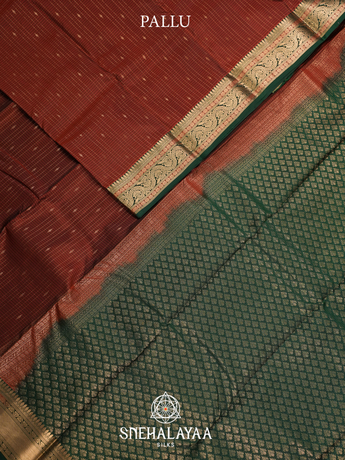 Brick Red Kanjivaram Silk Saree
