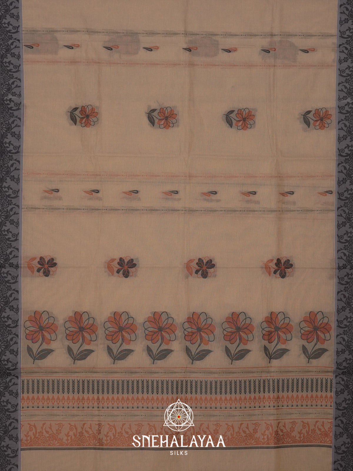 Taupe Handloom Cotton Saree