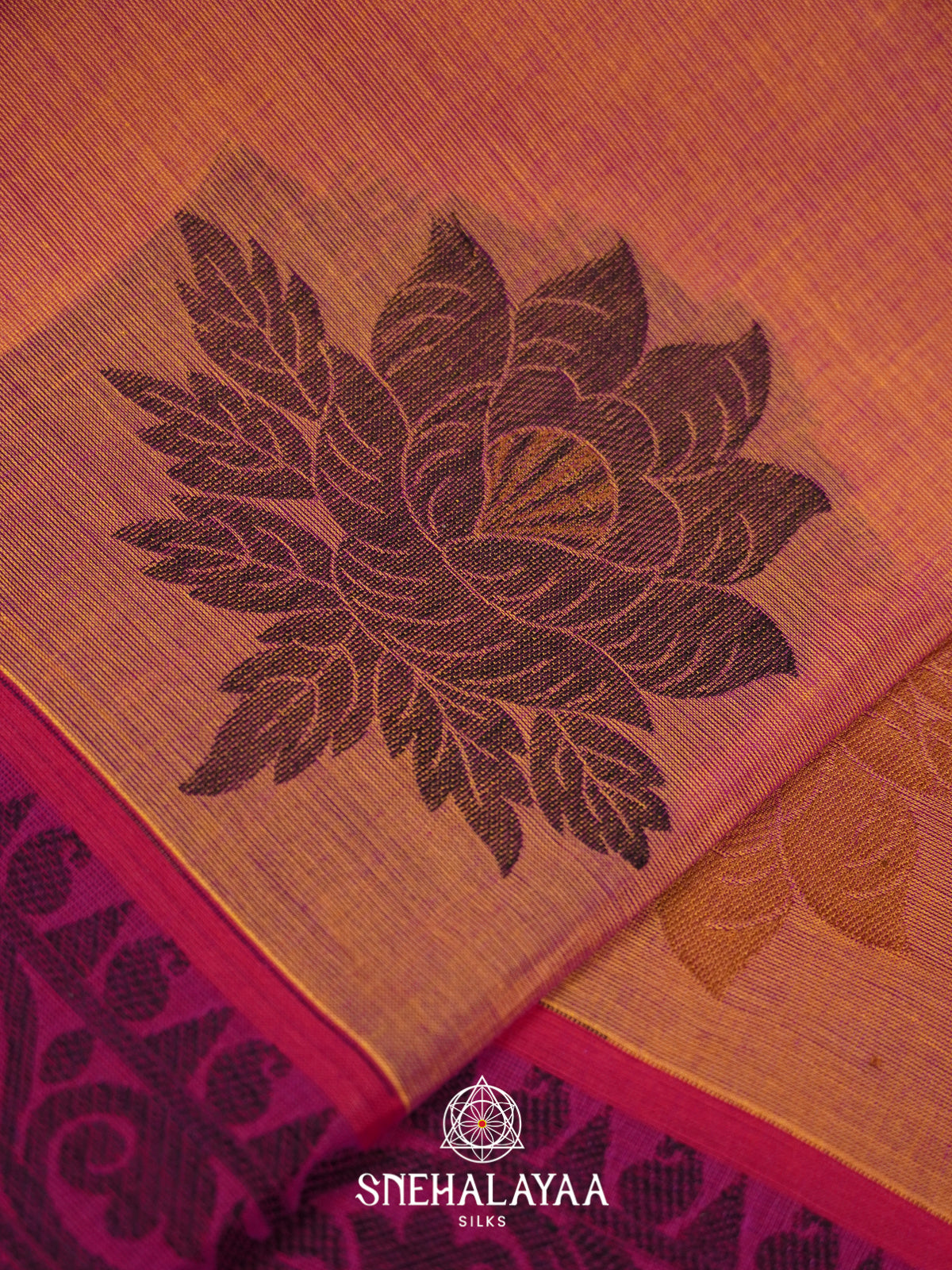 Peach Handloom Cotton Saree