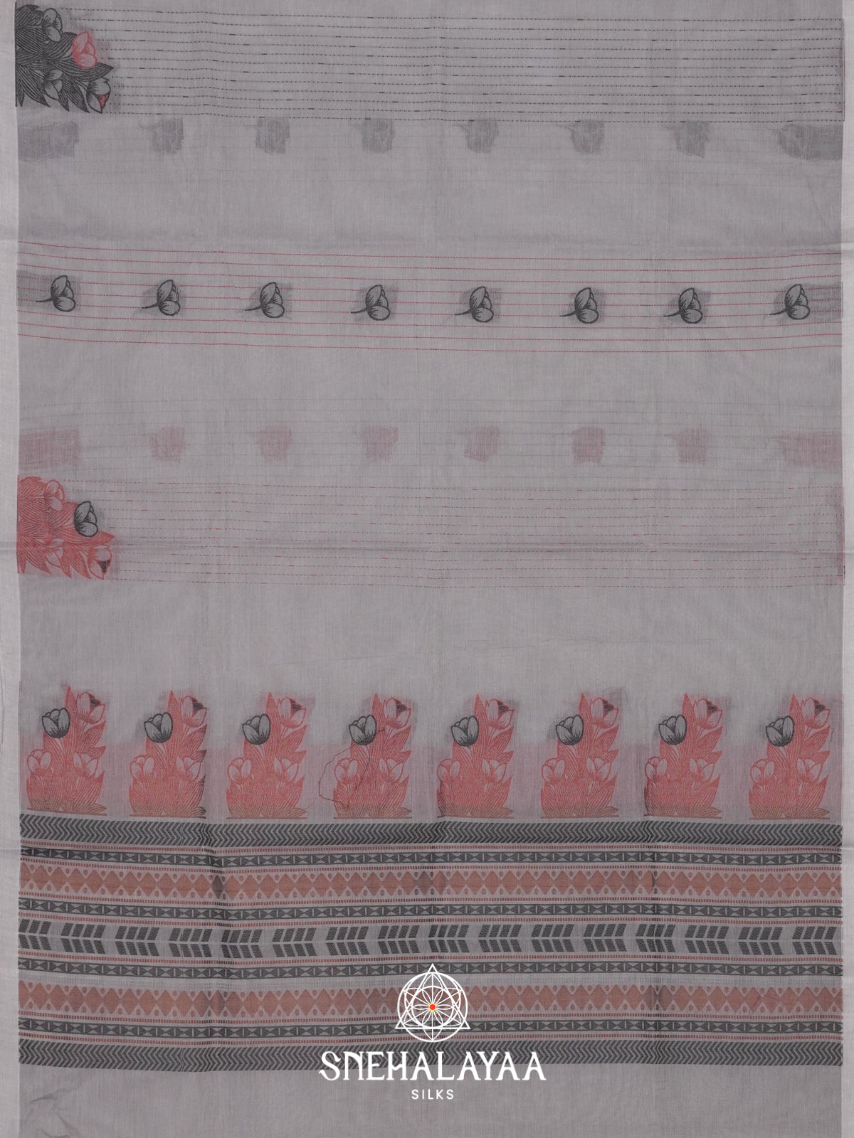 Off White Handloom Cotton Saree