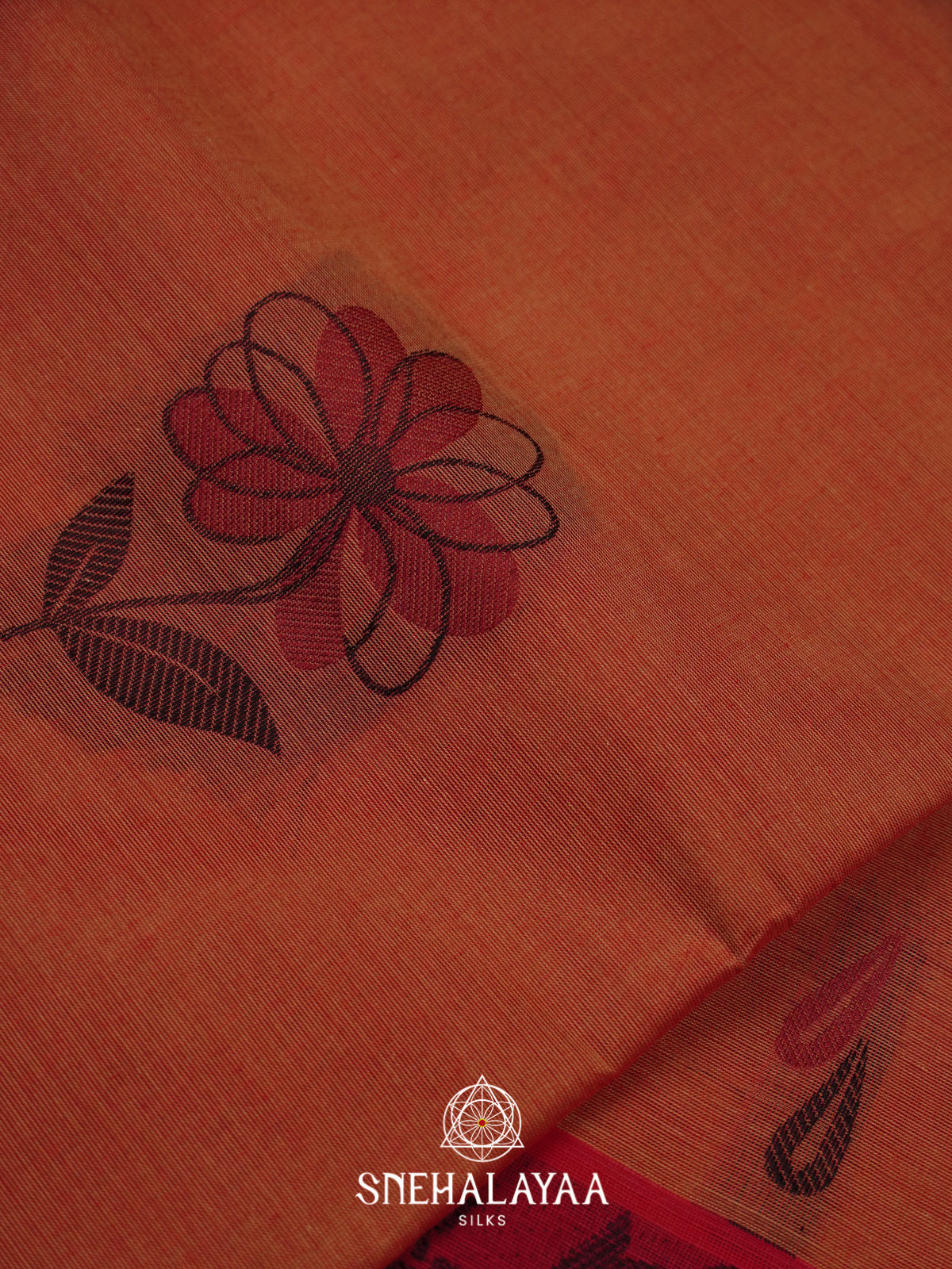 Orange Handloom Cotton Saree