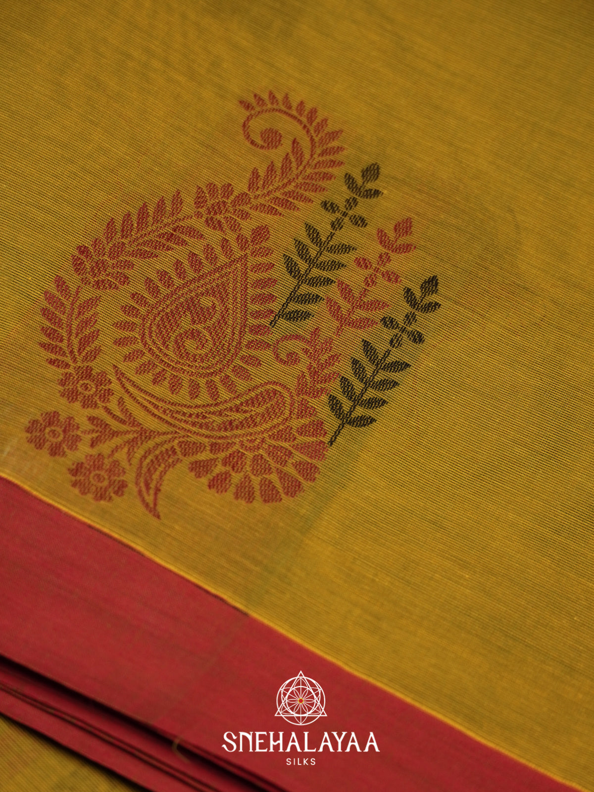 Mehendi Green Handloom Cotton Saree