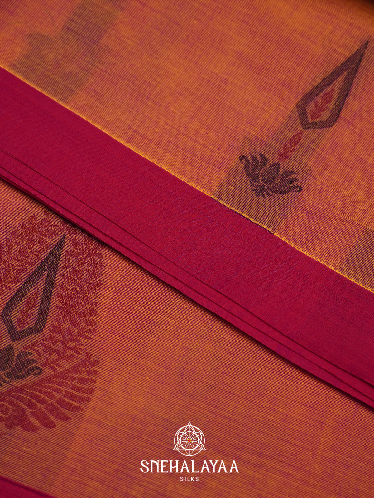 Peach Handloom Cotton Saree