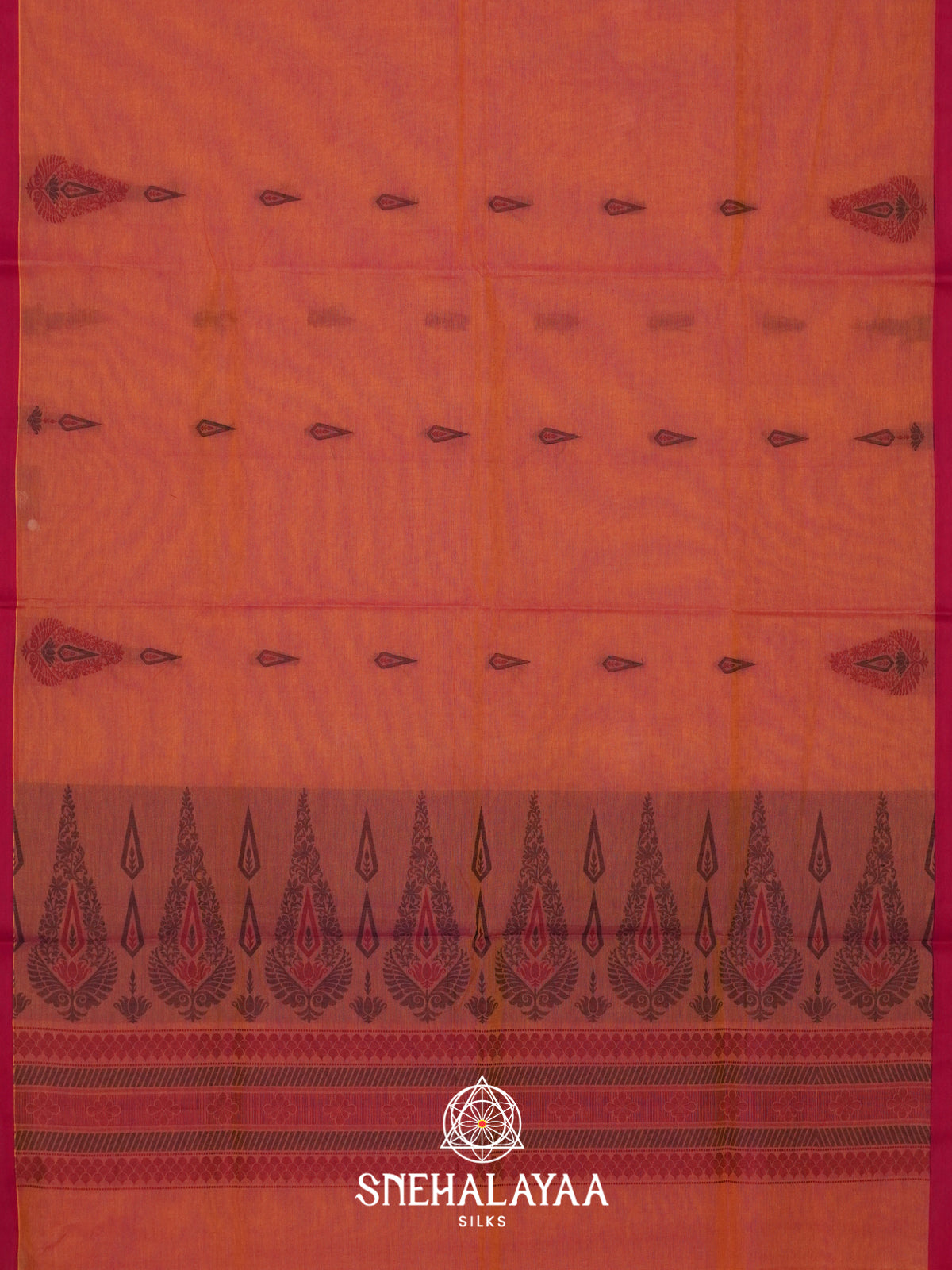 Peach Handloom Cotton Saree